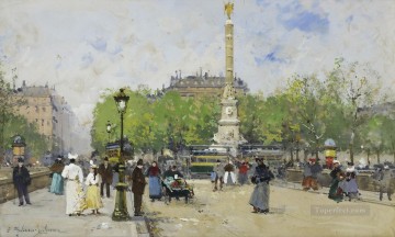 Place de Chatelet Eugène Galien parisino Pinturas al óleo